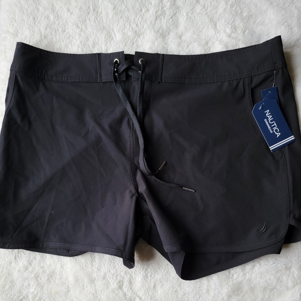 Nautica Black Swim Shorts with Drawstring Waist